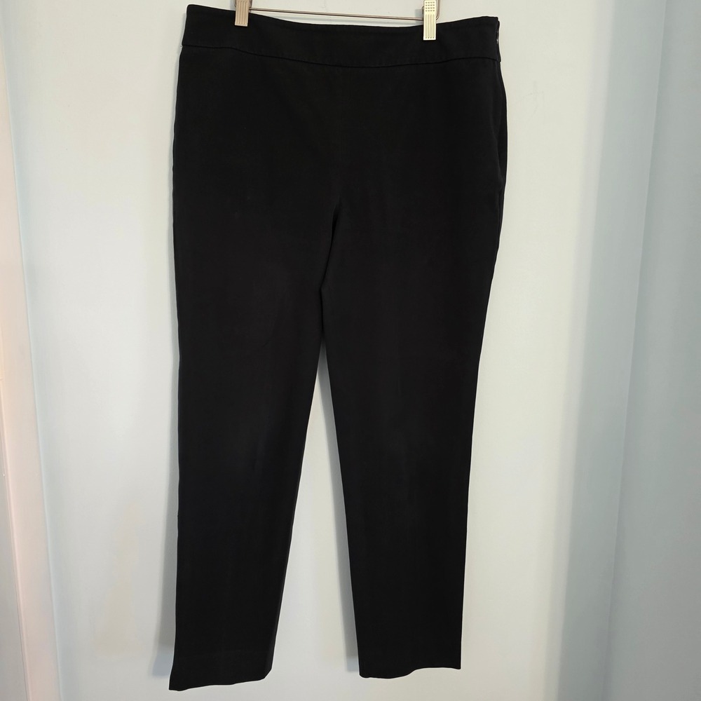 Talbots Chatham Ankle Pants Black Side Zip Stretch Trousers Womens Size 12-#179